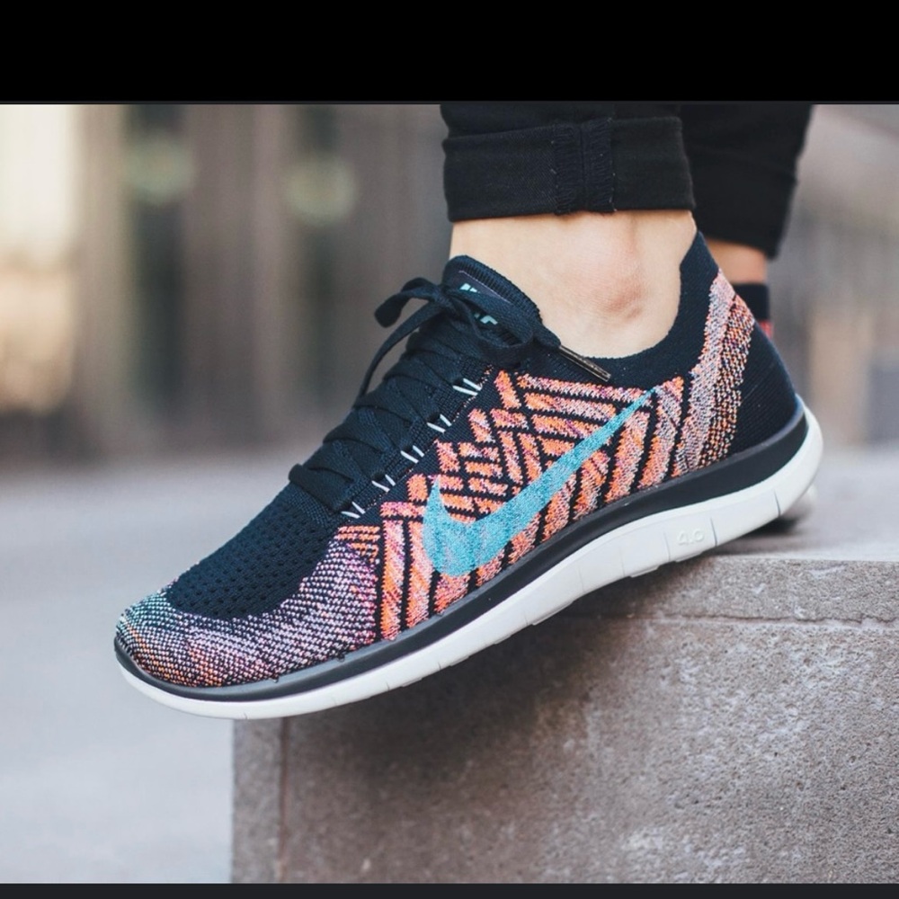Nike Free 4.0 Flyknit Women’s Size 5.5 Obsidian Vivid Purple